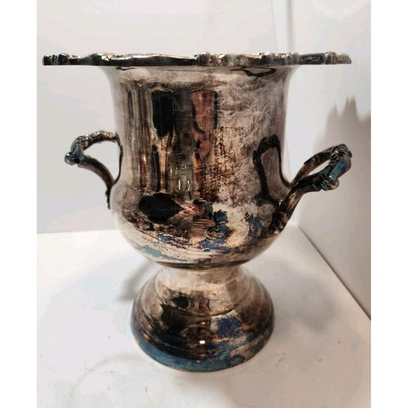 Vtg Oneida Silver Plate Champagne Wine Cooler Ice Bucket Chiller with Handles - Picture 7 of 16